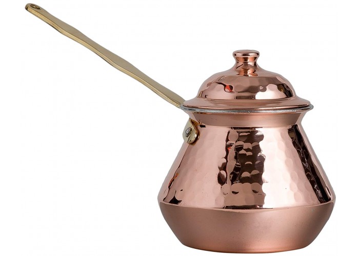 Solid Copper Hammered Copper Turkish Greek Arabic Coffee Pot With Lid
